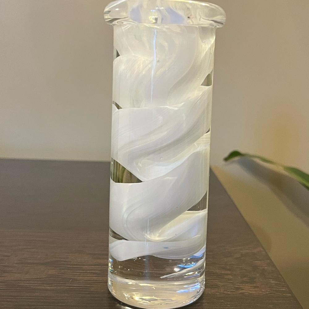 Kosta Boda Atoll Swirl Candlestick Holder Crystal Scandinavian - Picture 6 of 11
